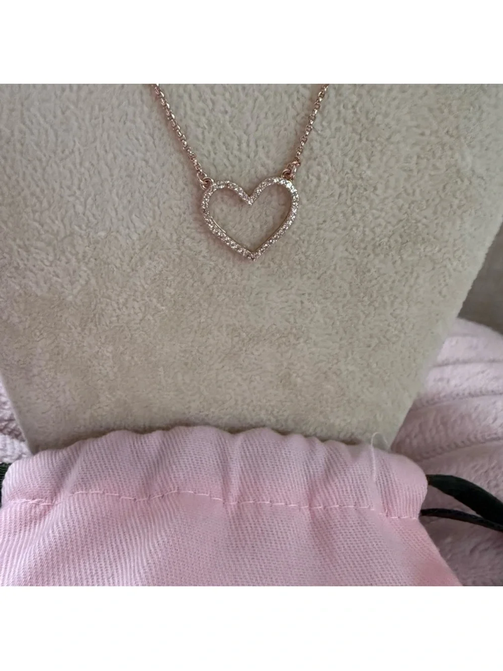 Kate Spade Rose Gold Rhinestone Heart Pendant Necklace